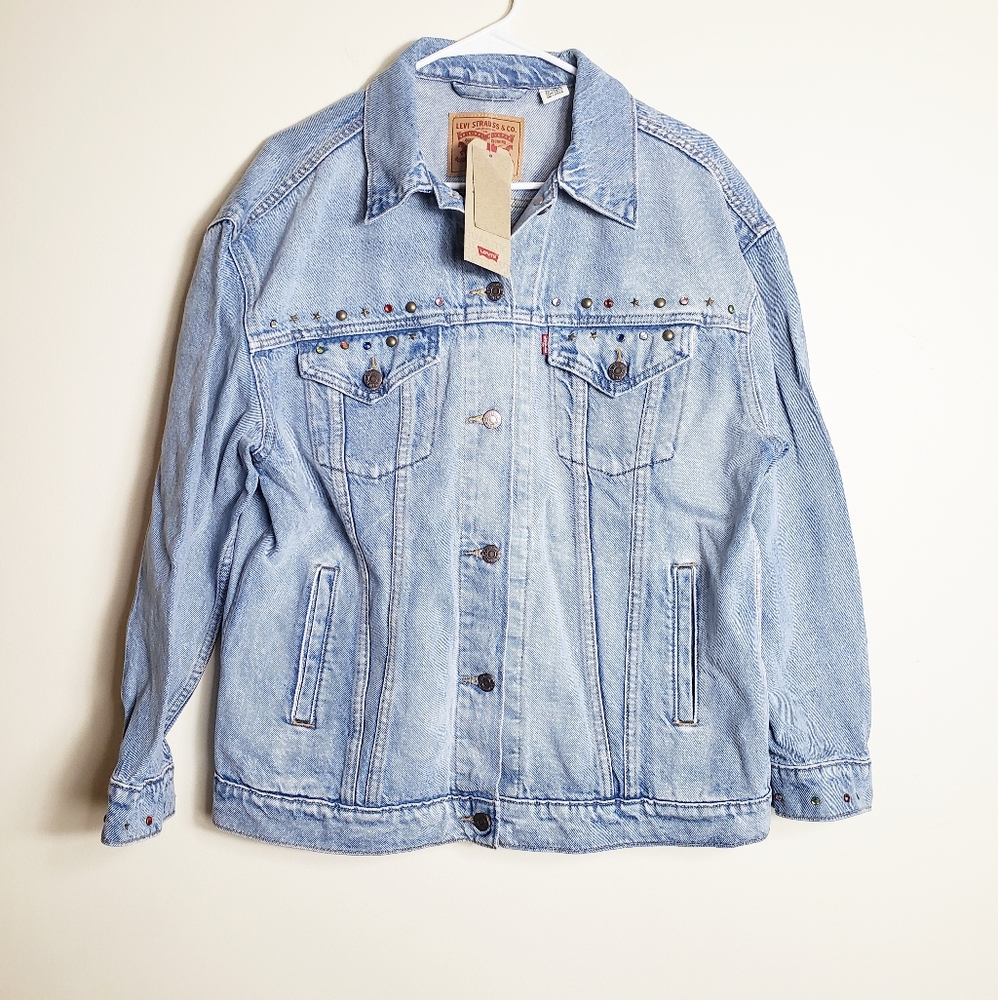 NEW Levi's embellished ex boyfriend trucker jacket